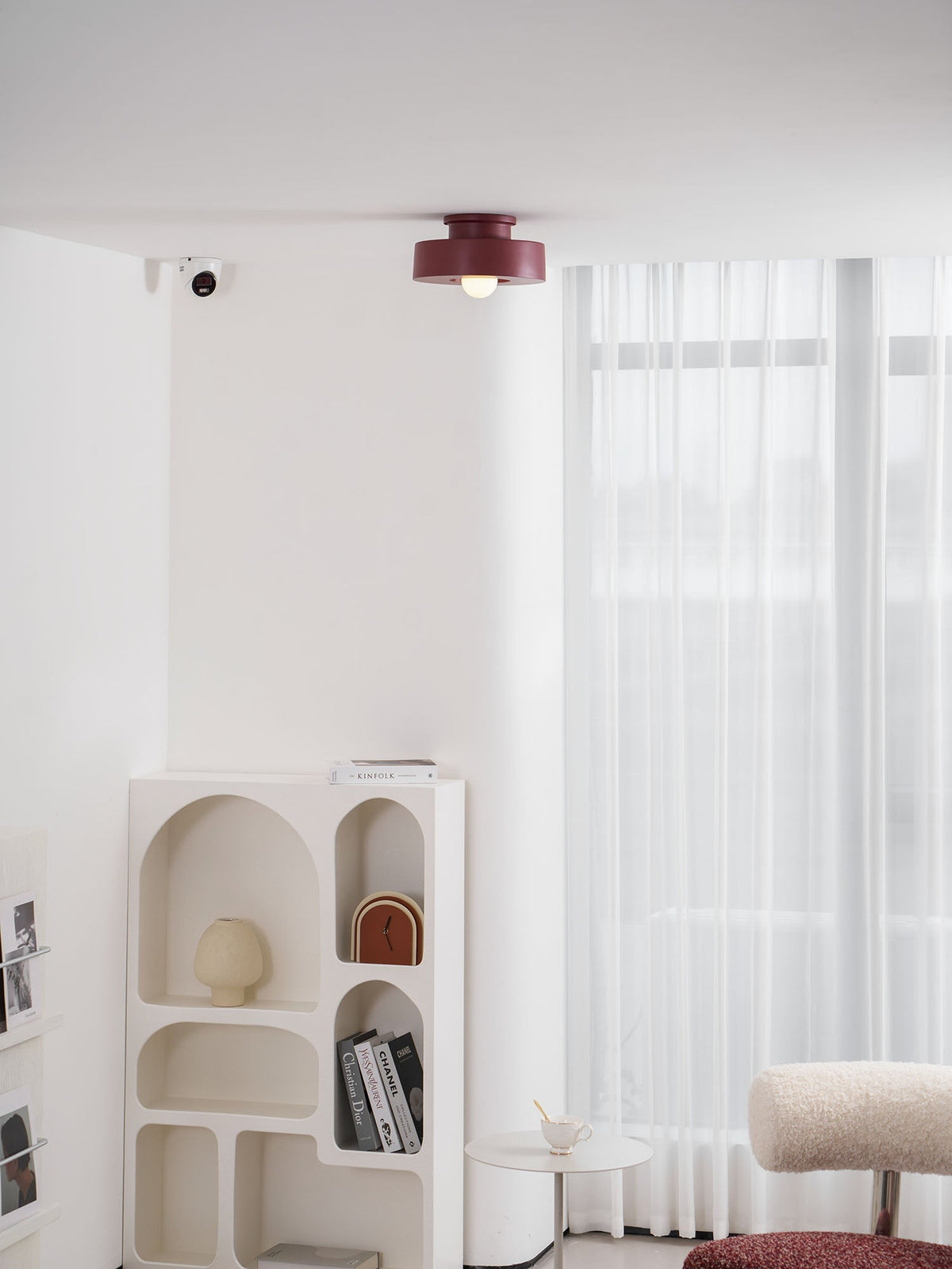 Lámpara de techo escultural de 12 pulgadas, diseño geométrico de polímero, casquillo E26 E27 para dormitorio, sala de estar y cocina en rojo, verde y negro | Thomler