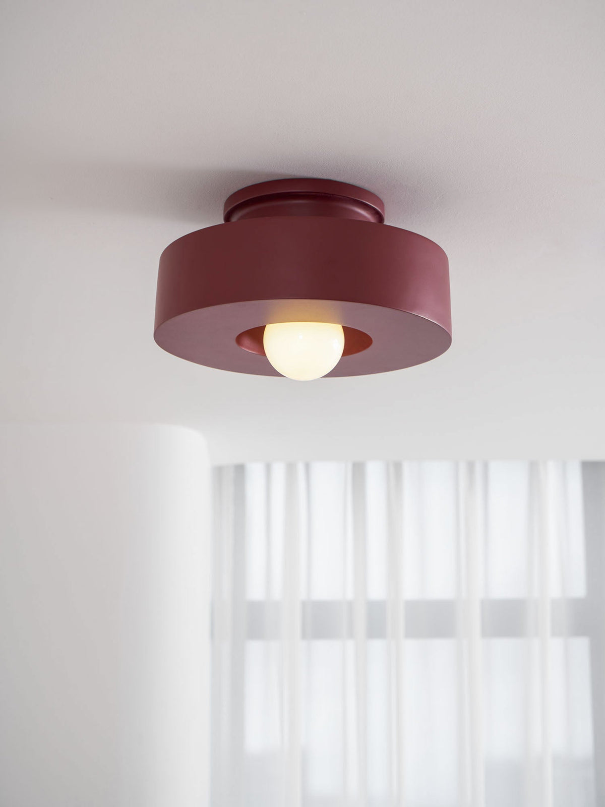 Lámpara de techo escultural de 12 pulgadas, diseño geométrico de polímero, casquillo E26 E27 para dormitorio, sala de estar y cocina en rojo, verde y negro | Thomler