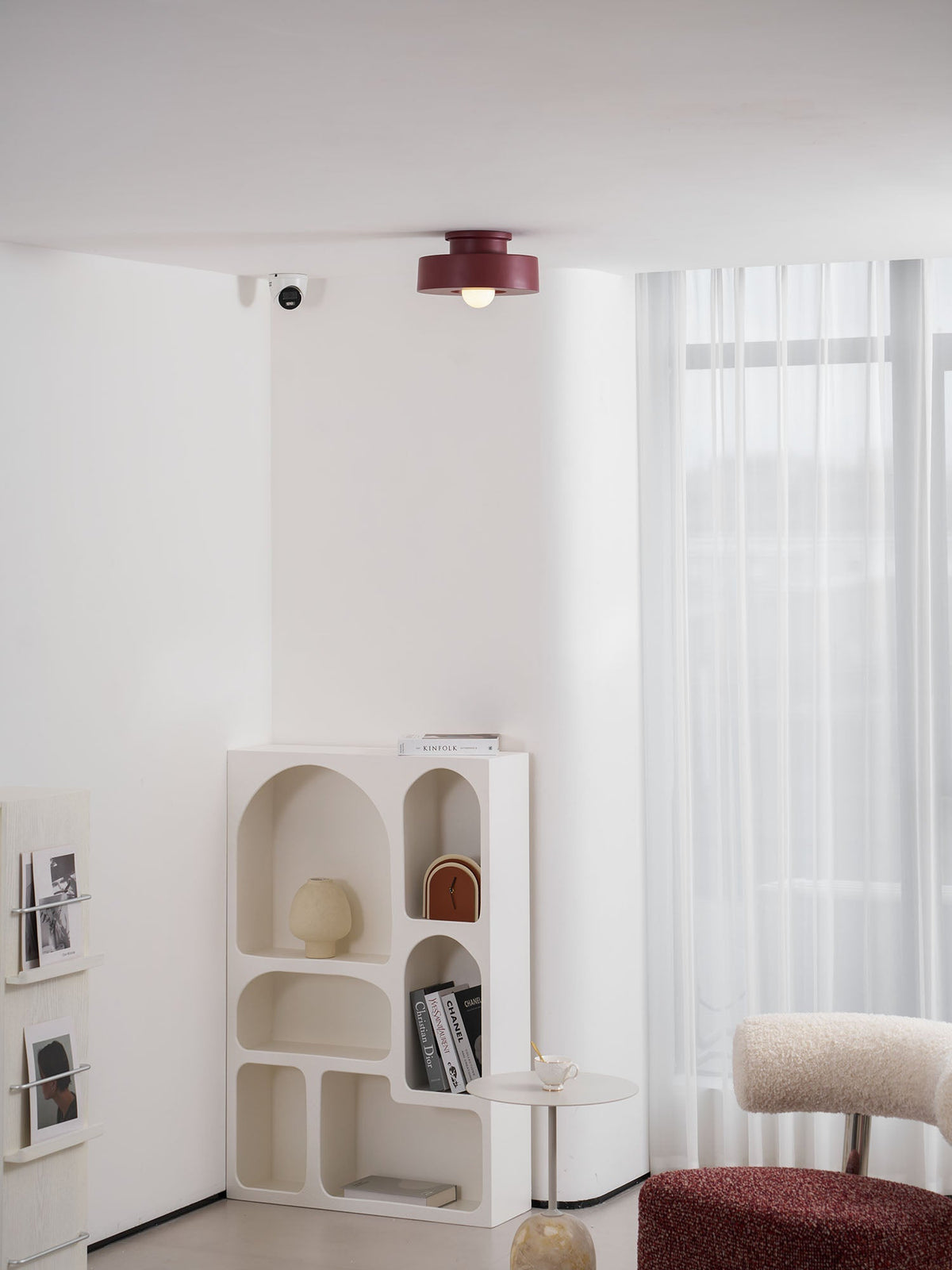 Lámpara de techo escultural de 12 pulgadas, diseño geométrico de polímero, casquillo E26 E27 para dormitorio, sala de estar y cocina en rojo, verde y negro | Thomler
