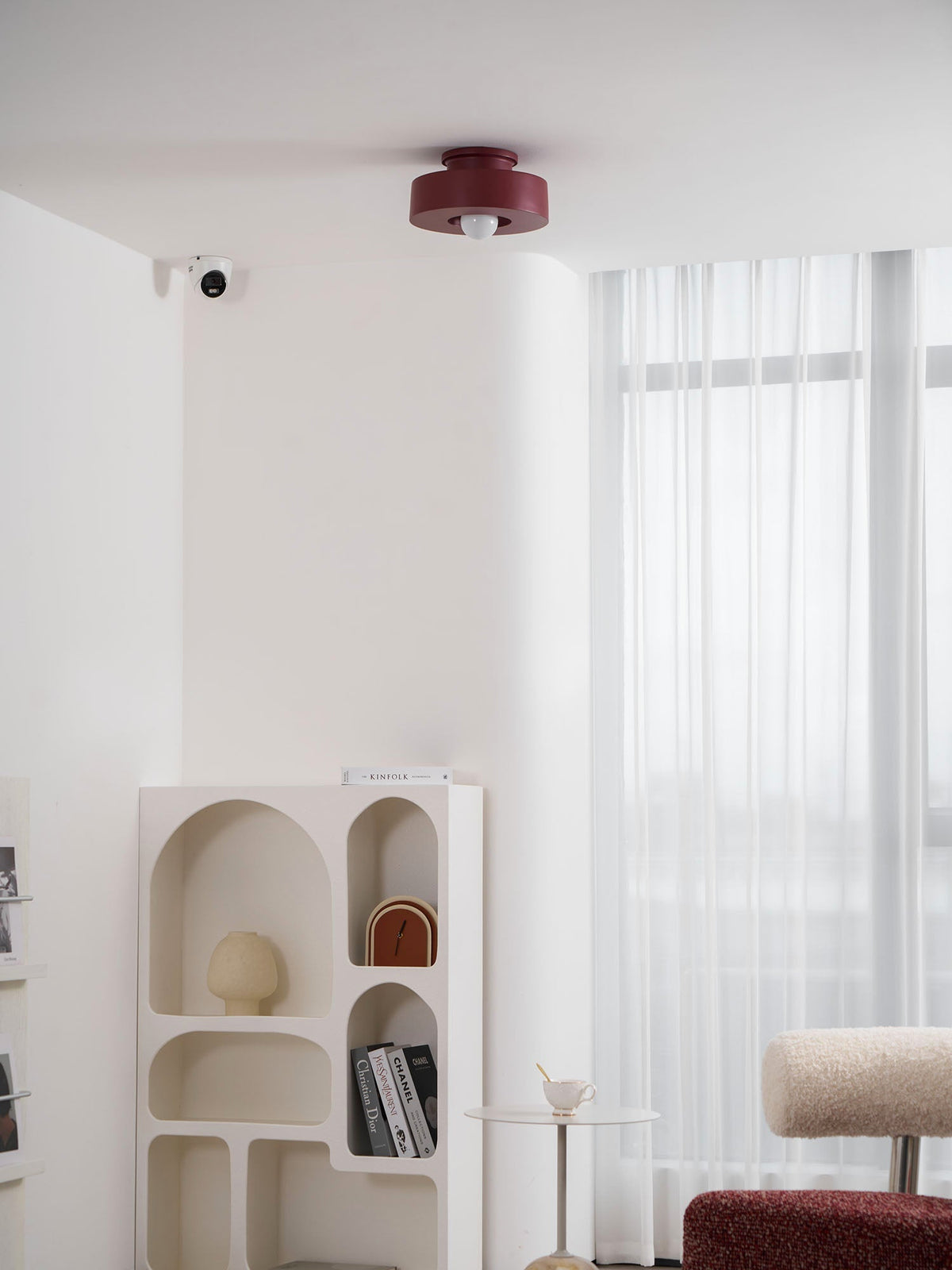 Lámpara de techo escultural de 12 pulgadas, diseño geométrico de polímero, casquillo E26 E27 para dormitorio, sala de estar y cocina en rojo, verde y negro | Thomler