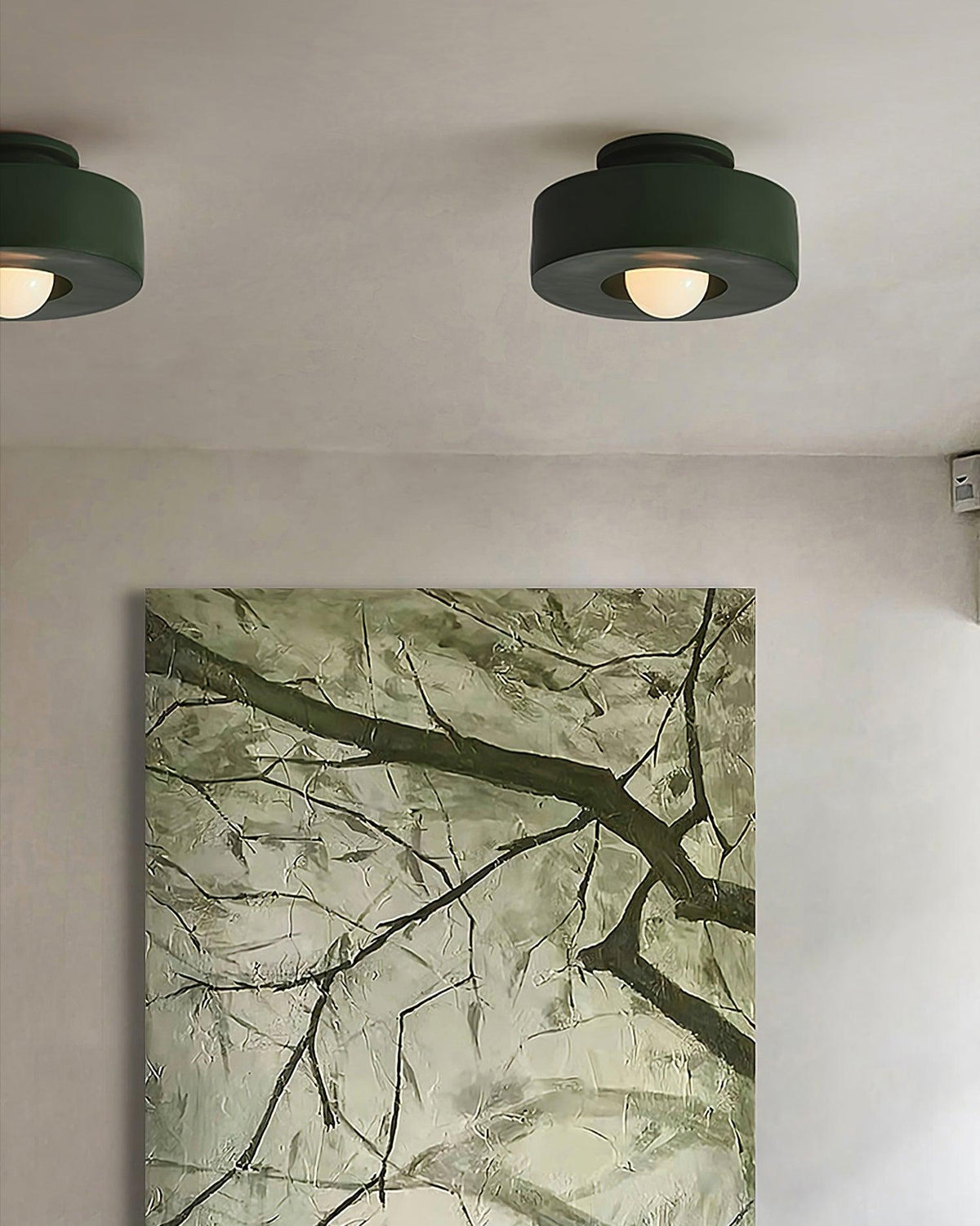 Lámpara de techo escultural de 12 pulgadas, diseño geométrico de polímero, casquillo E26 E27 para dormitorio, sala de estar y cocina en rojo, verde y negro | Thomler
