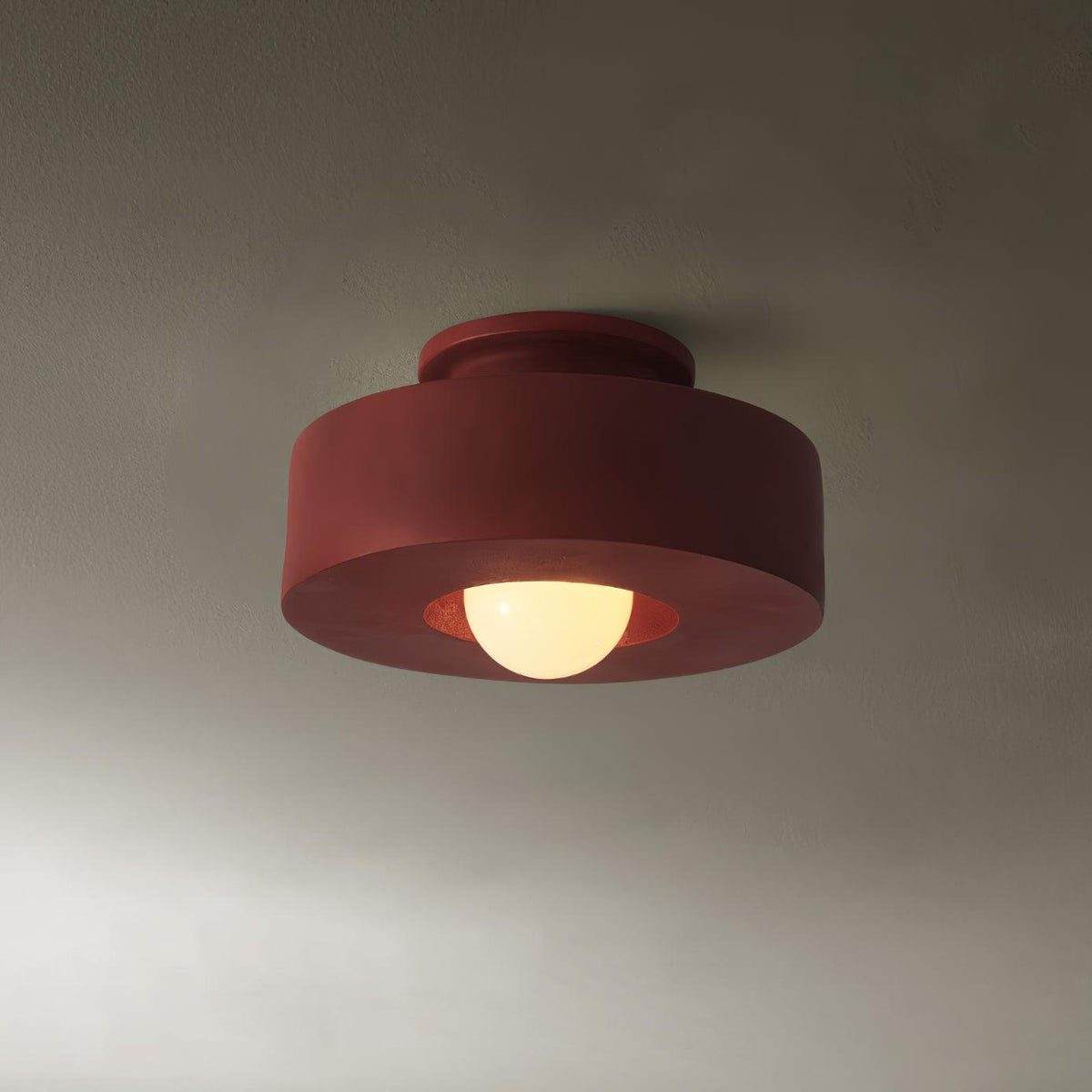Lámpara de techo escultural de 12 pulgadas, diseño geométrico de polímero, casquillo E26 E27 para dormitorio, sala de estar y cocina en rojo, verde y negro | Thomler