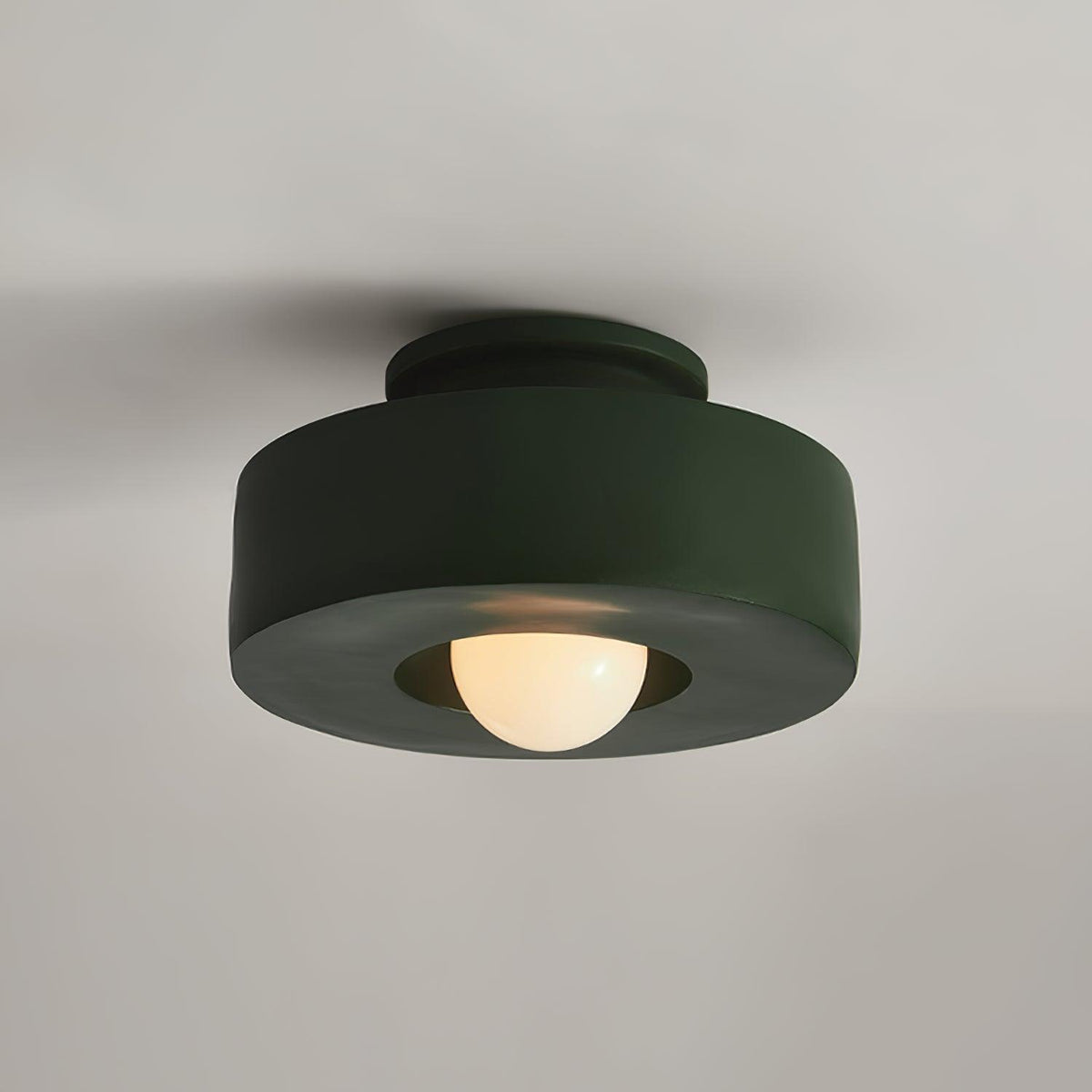 Lámpara de techo escultural de 12 pulgadas, diseño geométrico de polímero, casquillo E26 E27 para dormitorio, sala de estar y cocina en rojo, verde y negro | Thomler