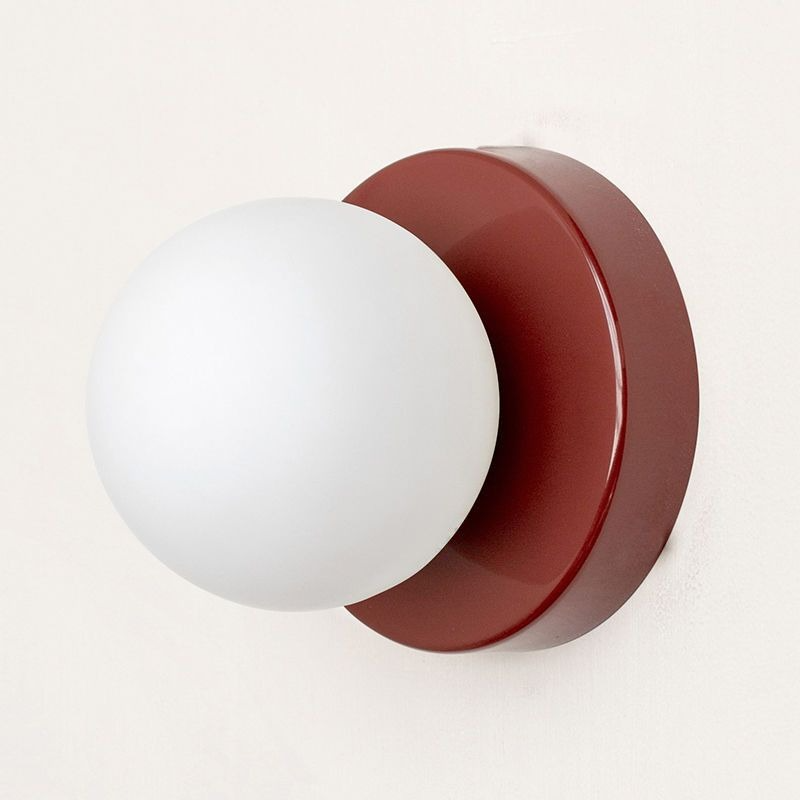 Metal Sconce with Glass Dome – Compact 4.7-Inch Fixture for Hallways, Bedrooms & Entryways – E26 Base 6W Indoor Accent Lighting – Rust-Proof | Thomler