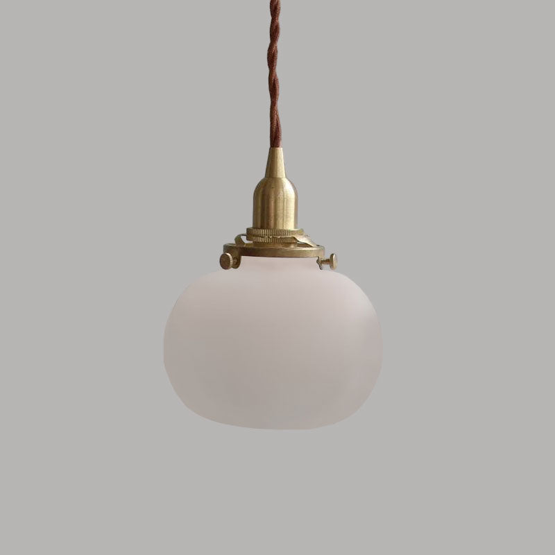 Glaskugel-Hängelampe, 12,7 cm Durchmesser, Vintage-Messingfassung, höhenverstellbares Kabel, Deckenaufhängung für Küche, Esszimmer, Eingangsbereich, Nische