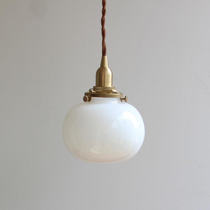 Glaskugel-Hängelampe, 12,7 cm Durchmesser, Vintage-Messingfassung, höhenverstellbares Kabel, Deckenaufhängung für Küche, Esszimmer, Eingangsbereich, Nische