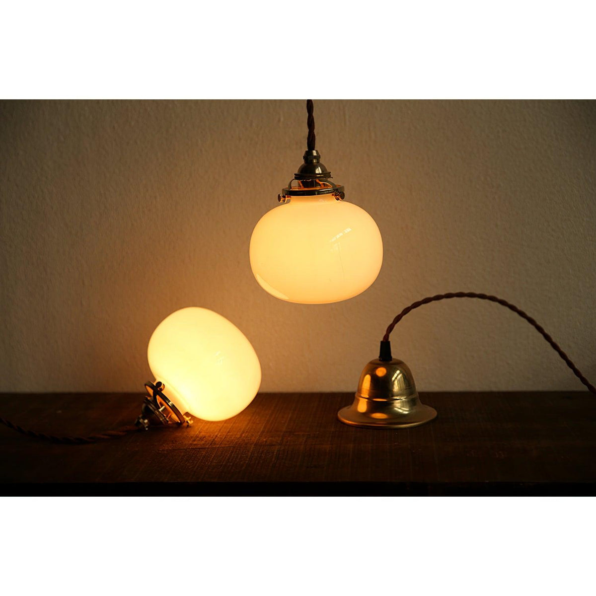 Glaskugel-Hängelampe, 12,7 cm Durchmesser, Vintage-Messingfassung, höhenverstellbares Kabel, Deckenaufhängung für Küche, Esszimmer, Eingangsbereich, Nische