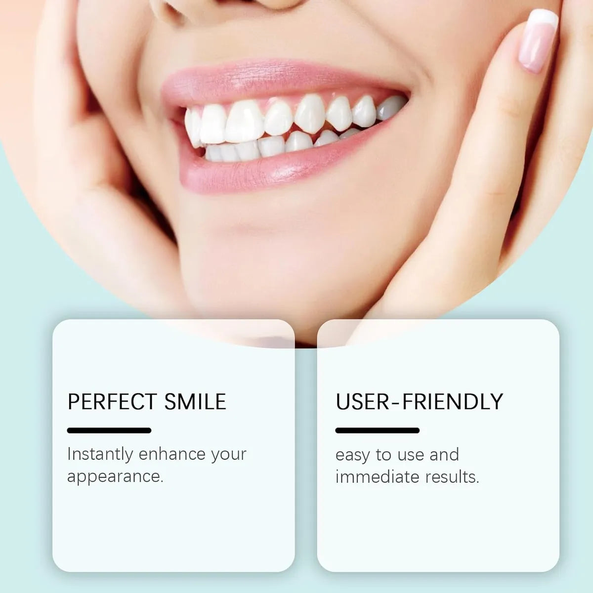 Juego de carillas dentales cosméticas temporales con silicona de ajuste flexible para un uso diario seguro