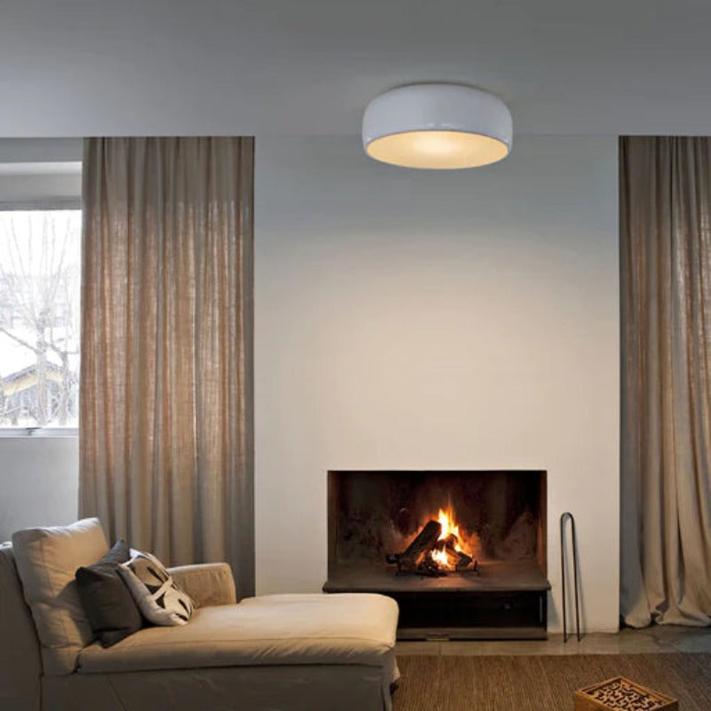 LED-Deckenleuchte, flach, 35,5–48 cm, dimmbar, Metallkuppel, grün, für Schlafzimmer, Küche, Büro | Thomler