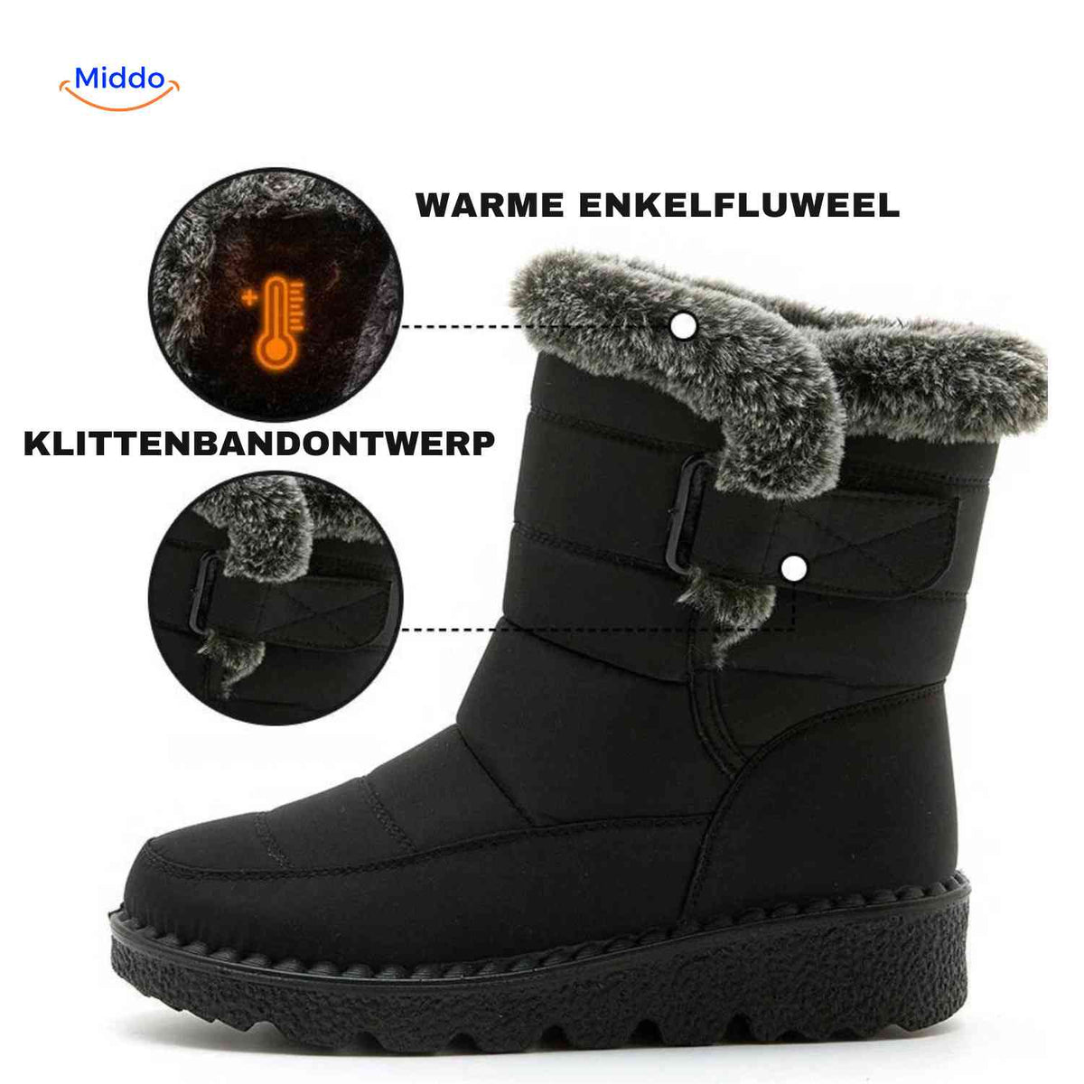 Faux Fur-Lined Ankle Boots with Traction Sole – Winter-Ready Women's Footwear for Snow & Ice