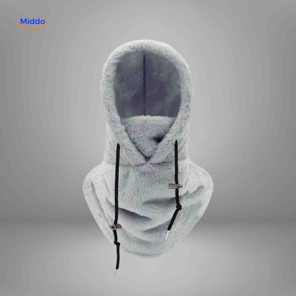 Fleece-Lined Winter Hood with Face Coverage & Adjustable Neck Warmer for Cold Weather Activities