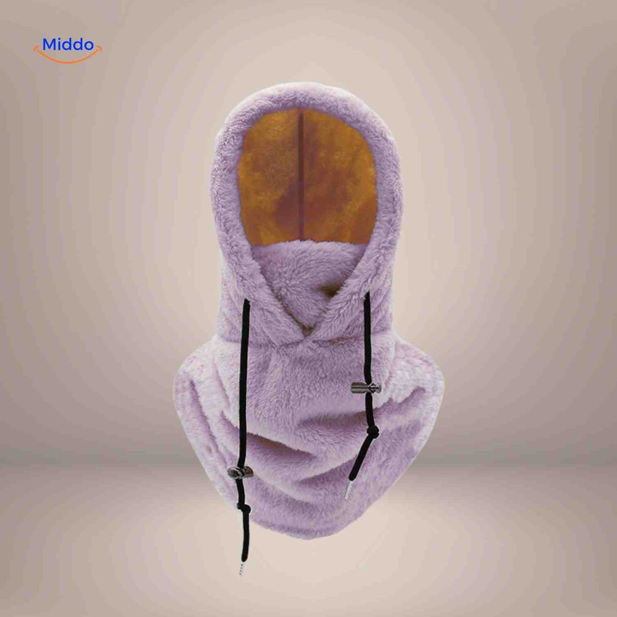Fleece-Lined Winter Hood with Face Coverage & Adjustable Neck Warmer for Cold Weather Activities