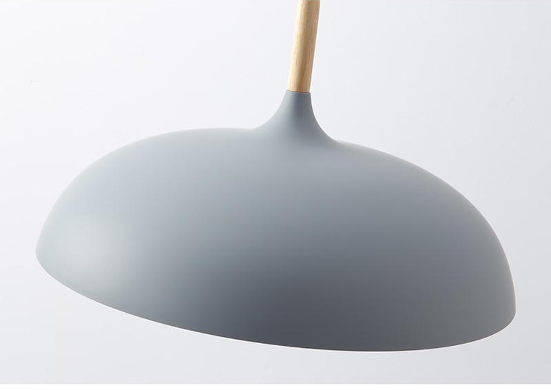 Hängeleuchte mit kuppelförmigem Schirm aus Holz & Metall, 35,6 cm, Pastell-Finish, für Kücheninsel, Esszimmer, Kinderzimmer, Arbeitsbereich, E27-Fassung, höhenverstellbares Kabel | Thomler