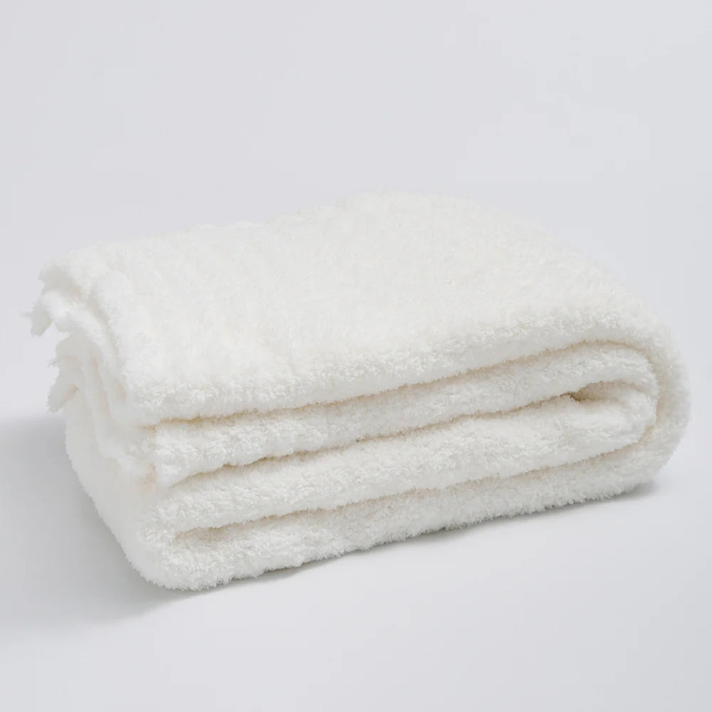 Microfiber Knit Throw Blanket – Solid Color Cozy Layer for Couch, Bed & Chair
