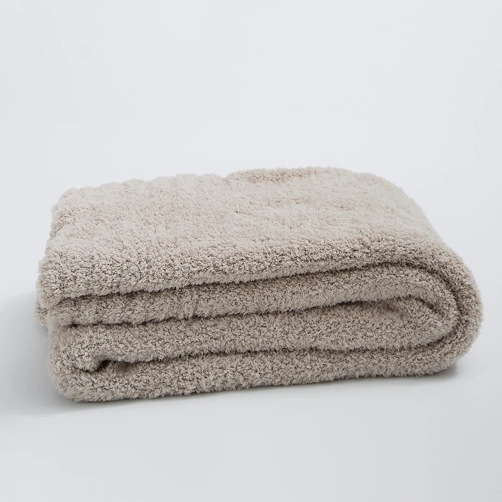 Microfiber Knit Throw Blanket – Solid Color Cozy Layer for Couch, Bed & Chair