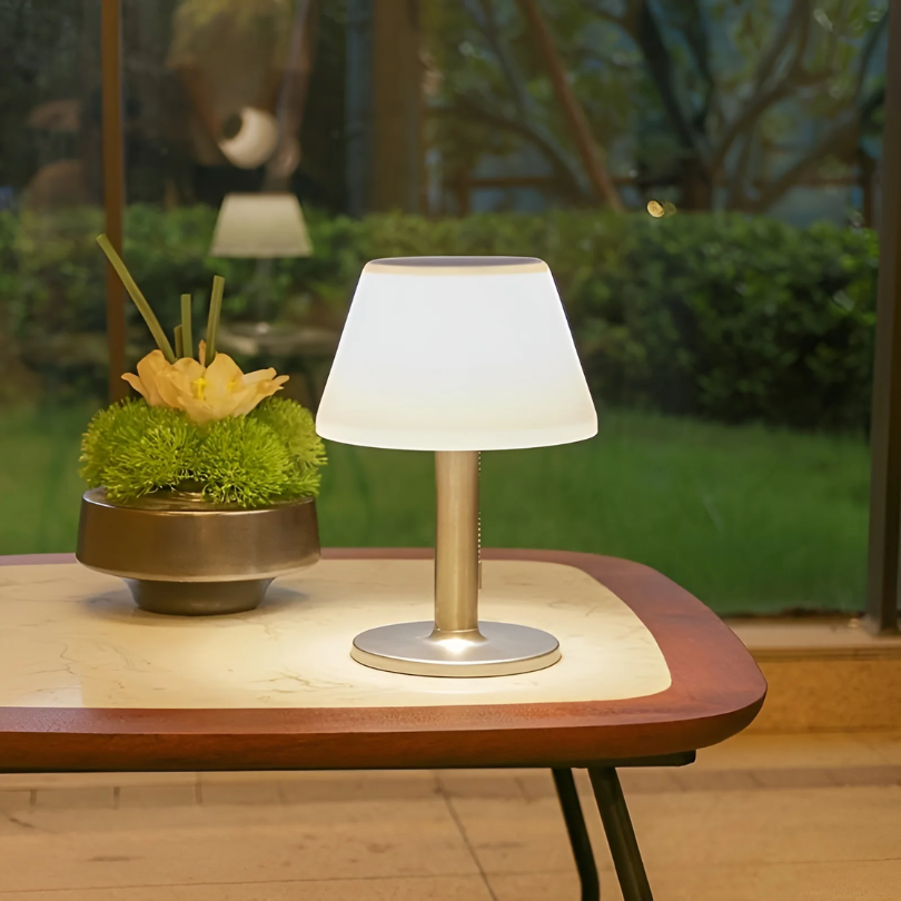 Cordless Solar Table Lantern for Patio Deck Balcony Garden Ambient Glow Weatherproof LED Accent Light | Thomler