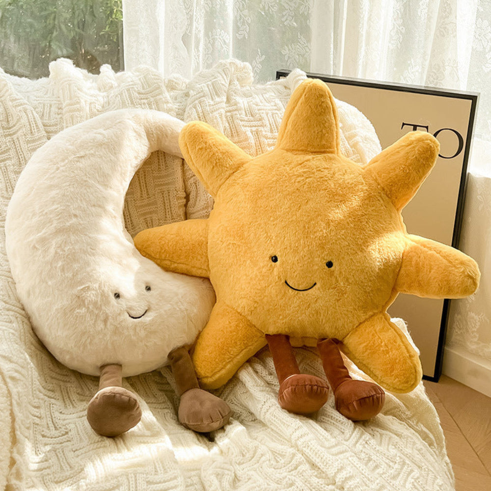 Celestial Throw Pillow Set Sun and Moon Design Decorative Cushion Cover 19x19 Inch Soft Cotton Polyester for Couch Bed Meditation Room Kids | Thomler
