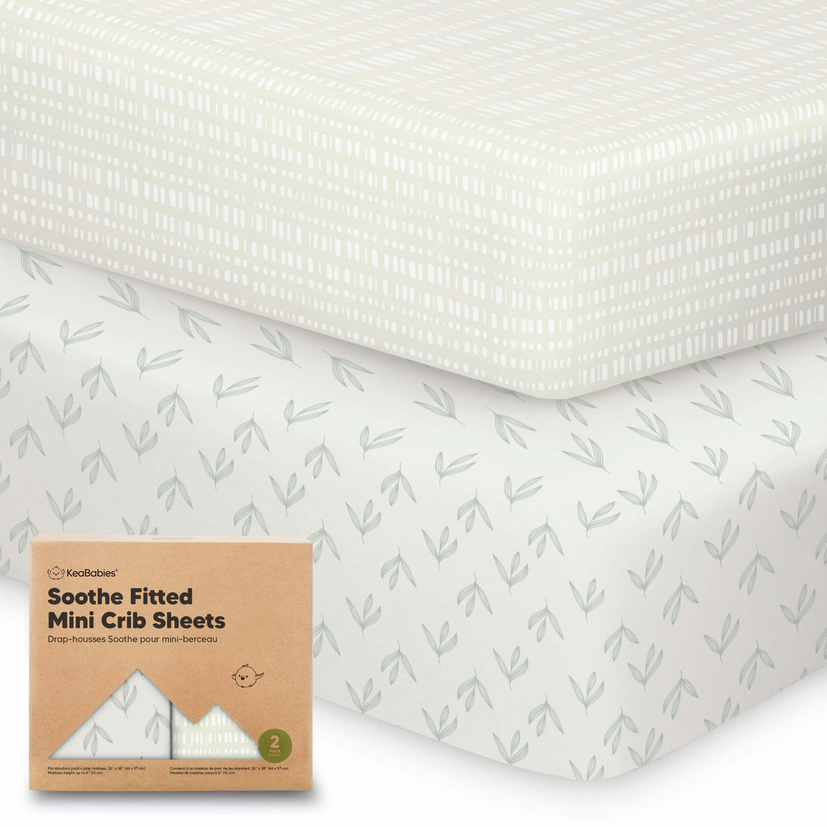 2-Pack Jersey Cotton Fitted Mini Crib Sheets