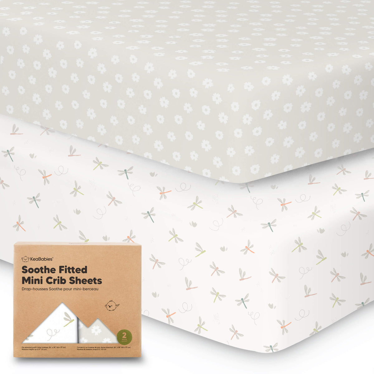 2-Pack Jersey Cotton Fitted Mini Crib Sheets