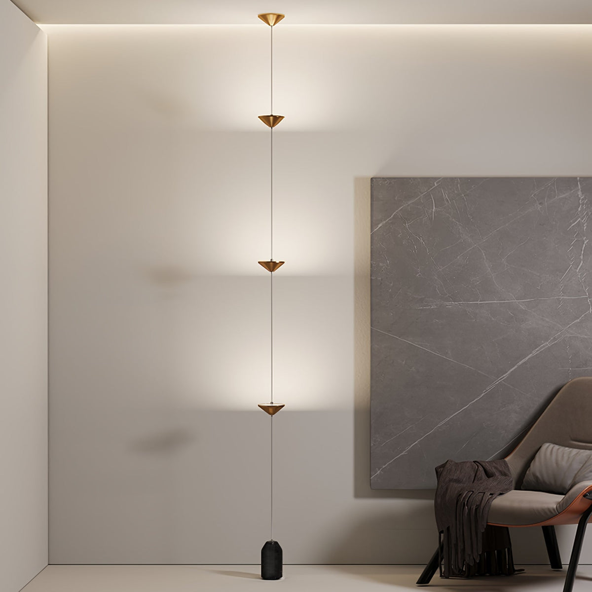 Lámpara de pie LED con contrapeso de mármol y cable de tracción ajustable para sala de estar, dormitorio, rincón de lectura, decoración moderna del hogar, iluminación ambiental y de trabajo
