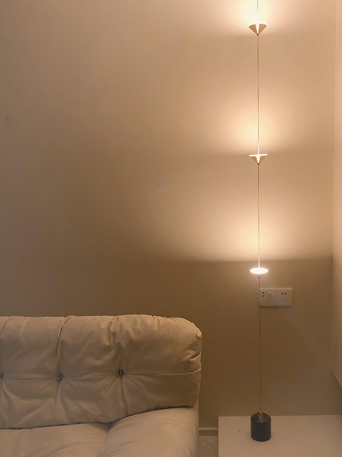 Lámpara de pie LED con contrapeso de mármol y cable de tracción ajustable para sala de estar, dormitorio, rincón de lectura, decoración moderna del hogar, iluminación ambiental y de trabajo