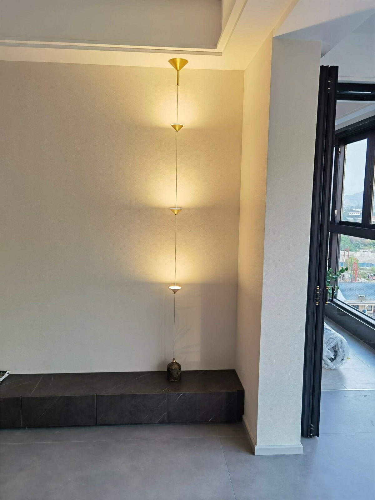Lámpara de pie LED con contrapeso de mármol y cable de tracción ajustable para sala de estar, dormitorio, rincón de lectura, decoración moderna del hogar, iluminación ambiental y de trabajo