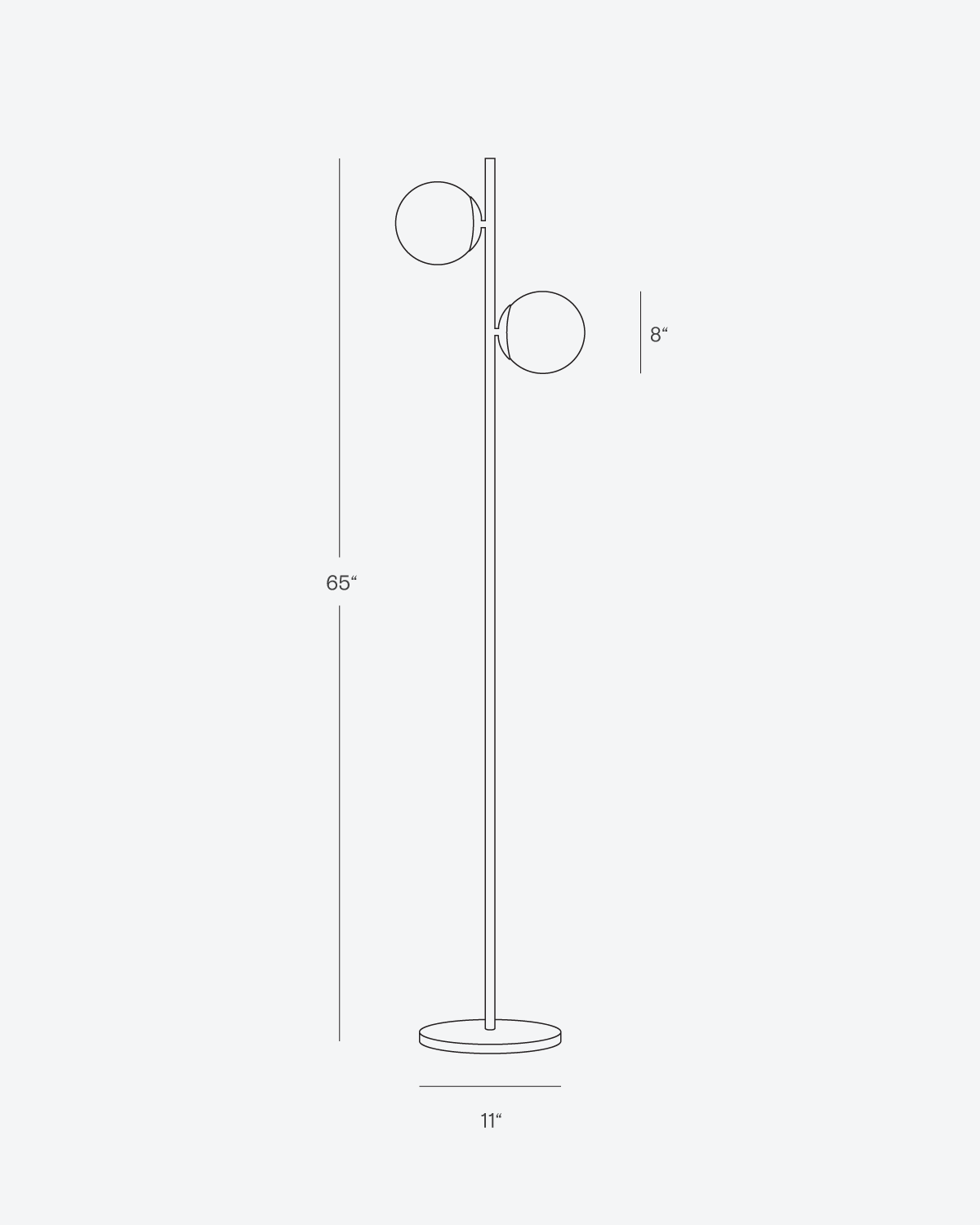 65-Inch Dual-Globe Standing Lamp White Frosted Glass Shades Metal Base Foot Switch 3000K Warm LED for Bedroom Reading Nook Corner Accent Sca | Thomler