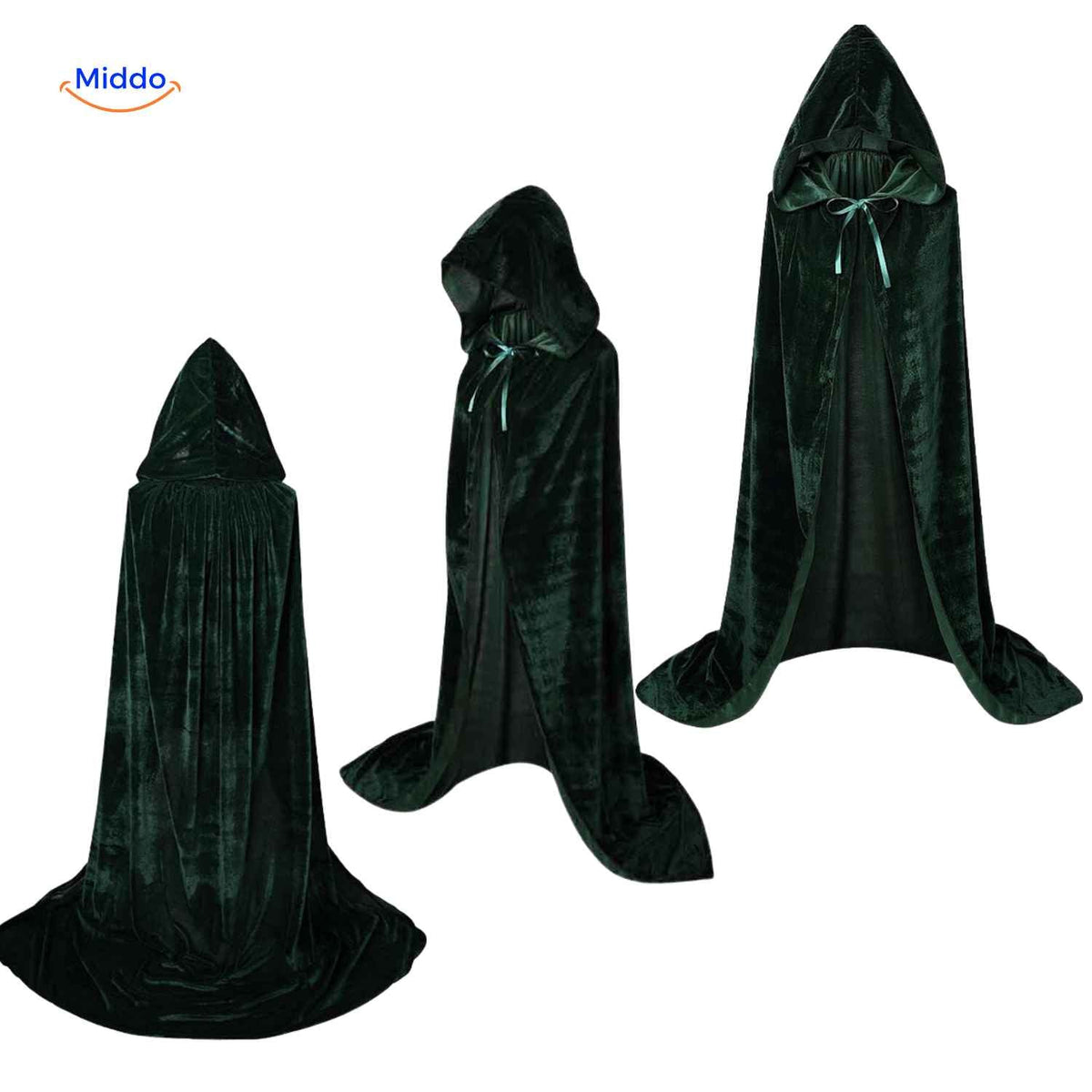 Velvet Hooded Cloak – Full-Length Costume Cape for Theater, Cosplay & Dress-Up Parties