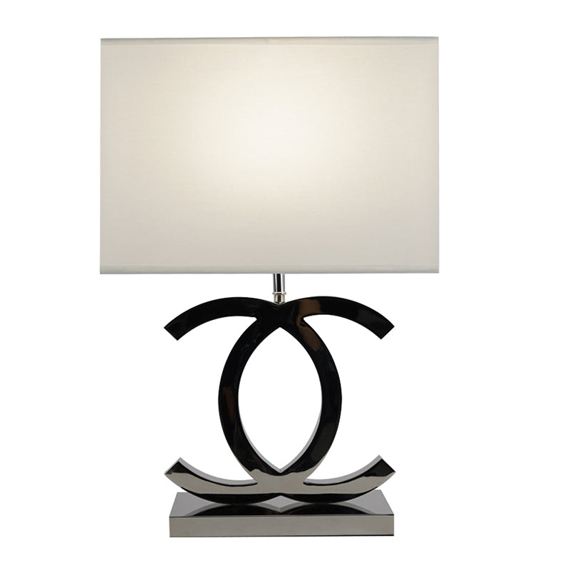 Metal Desk Lamp with Cloth Drum Shade – Contemporary Accent Light for Bedside, Office & Den – Push-Button Control – 24 in Tall | Thomler