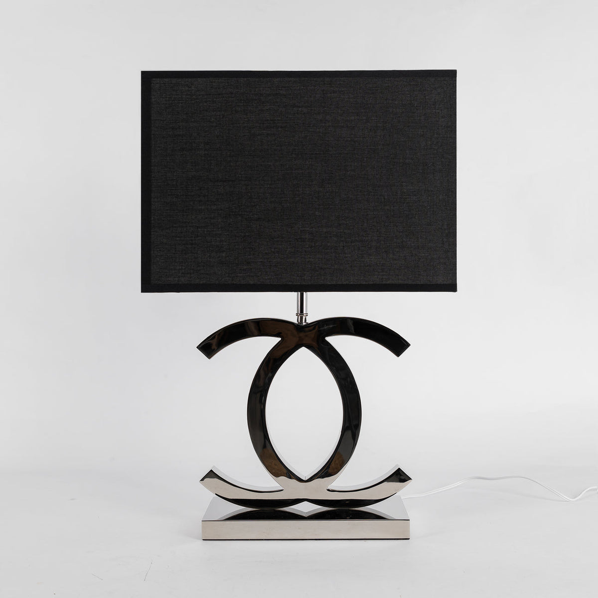 Metal Desk Lamp with Cloth Drum Shade – Contemporary Accent Light for Bedside, Office & Den – Push-Button Control – 24 in Tall | Thomler