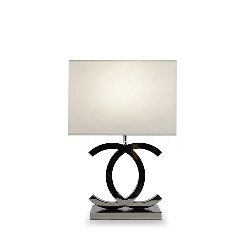 Metal Desk Lamp with Cloth Drum Shade – Contemporary Accent Light for Bedside, Office & Den – Push-Button Control – 24 in Tall | Thomler