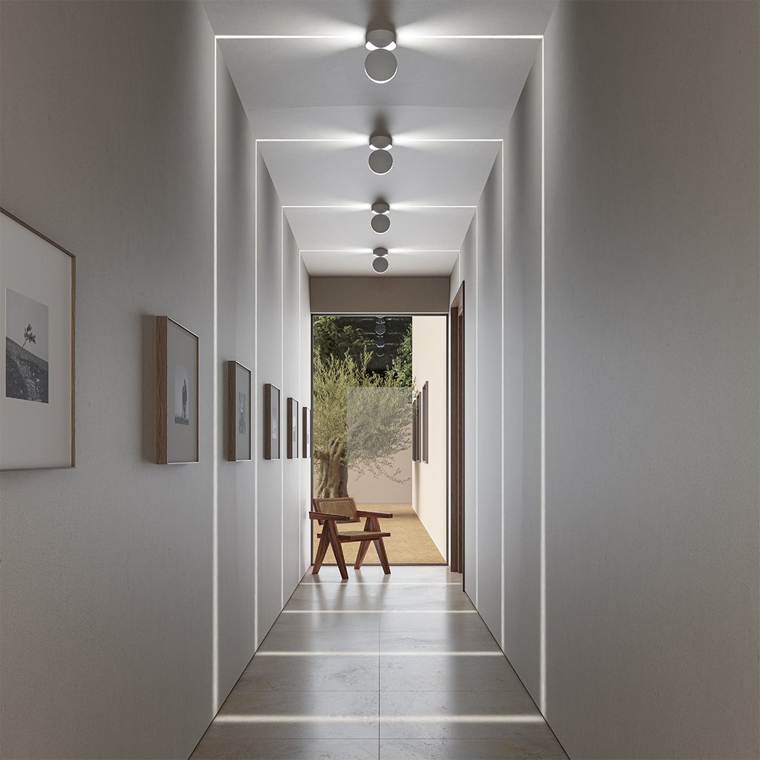 Verstellbarer LED-De ckenstrahler, bündig montierbar, 11,9 cm, mattweiß, um 360° drehbare Akzentbeleuchtung für Schlafzimmer, Flure, moderne Wohnungen, flaches Design