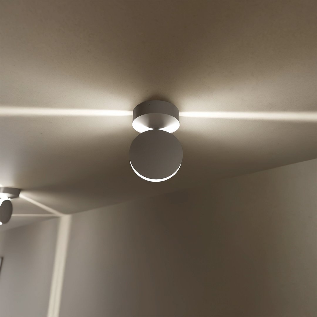 Adjustable LED Wall Sconce with Rotating Head for Bedroom, Hallway & Living Room | Matte White Aluminum Fixture | Warm White Accent Light | Thomler