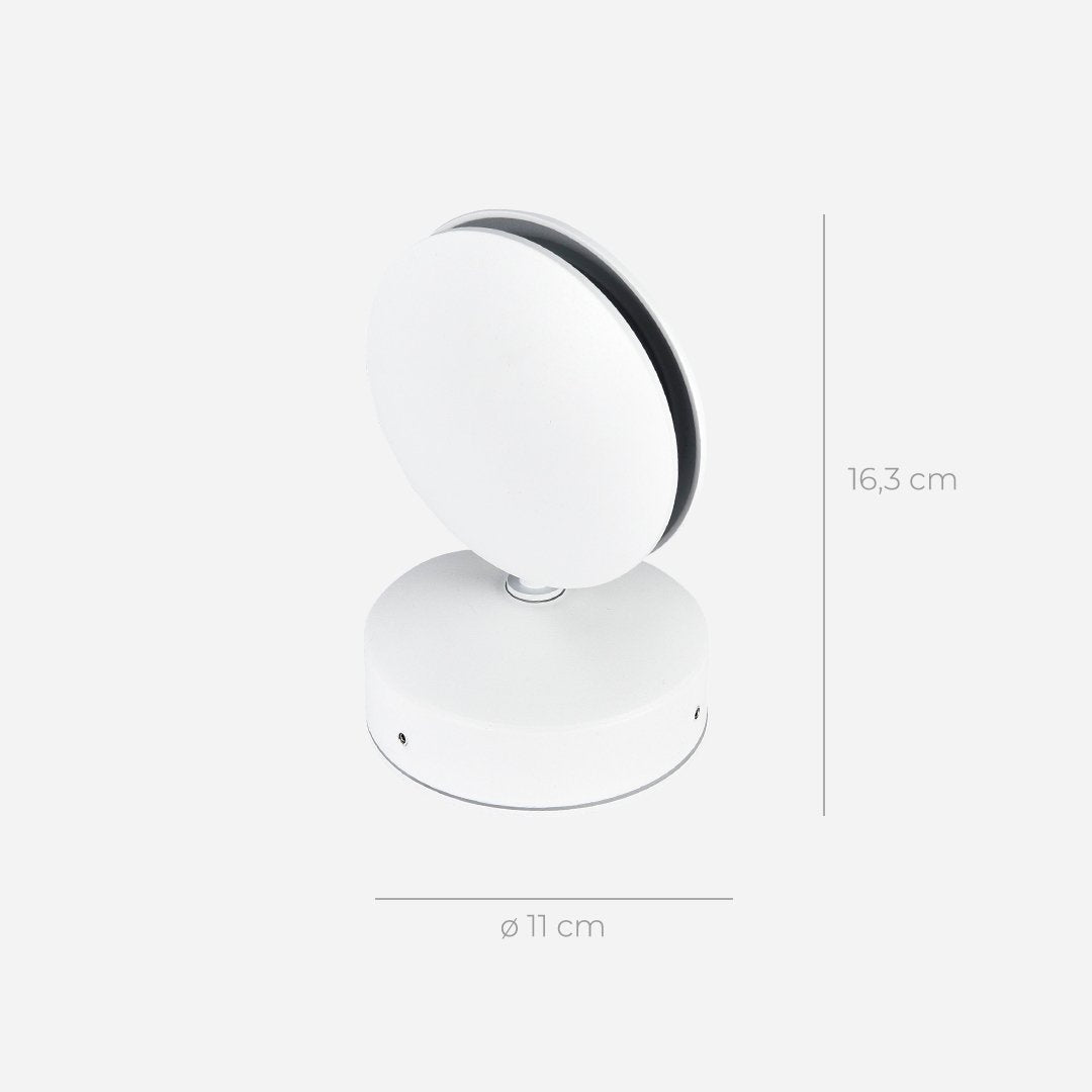 Adjustable LED Wall Sconce with Rotating Head for Bedroom, Hallway & Living Room | Matte White Aluminum Fixture | Warm White Accent Light | Thomler