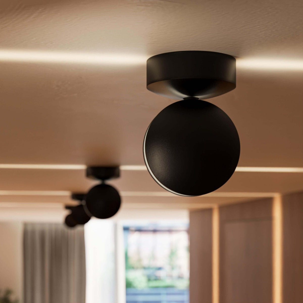 Adjustable LED Spotlight Flush Mount Fixture 4.7 in Matte White 360° Rotating Accent Light for Bedrooms Hallways Modern Homes Small Profile