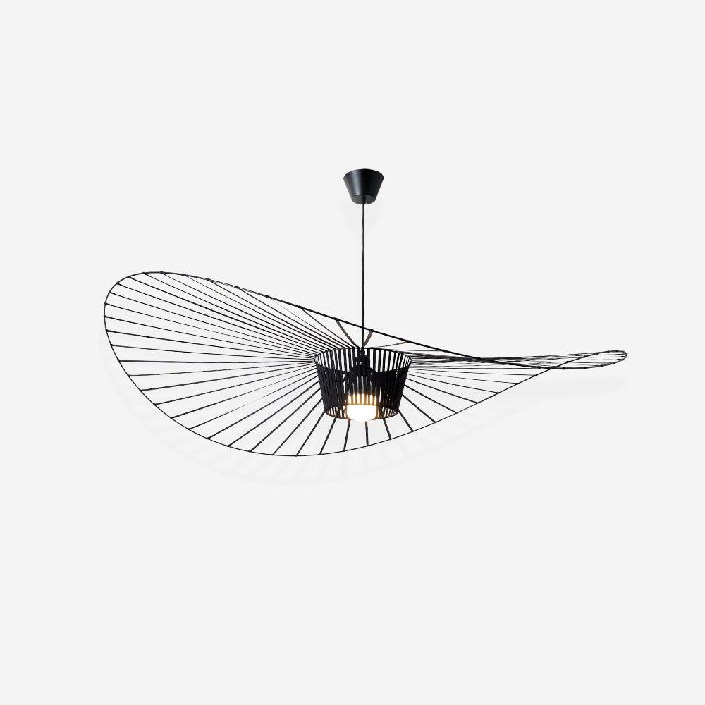 Oversized Woven Ceiling Fixture 47 in Black for Dining & Living Rooms Statement Lighting Above Tables Modern Handcrafted Fiber Shade | Thomler