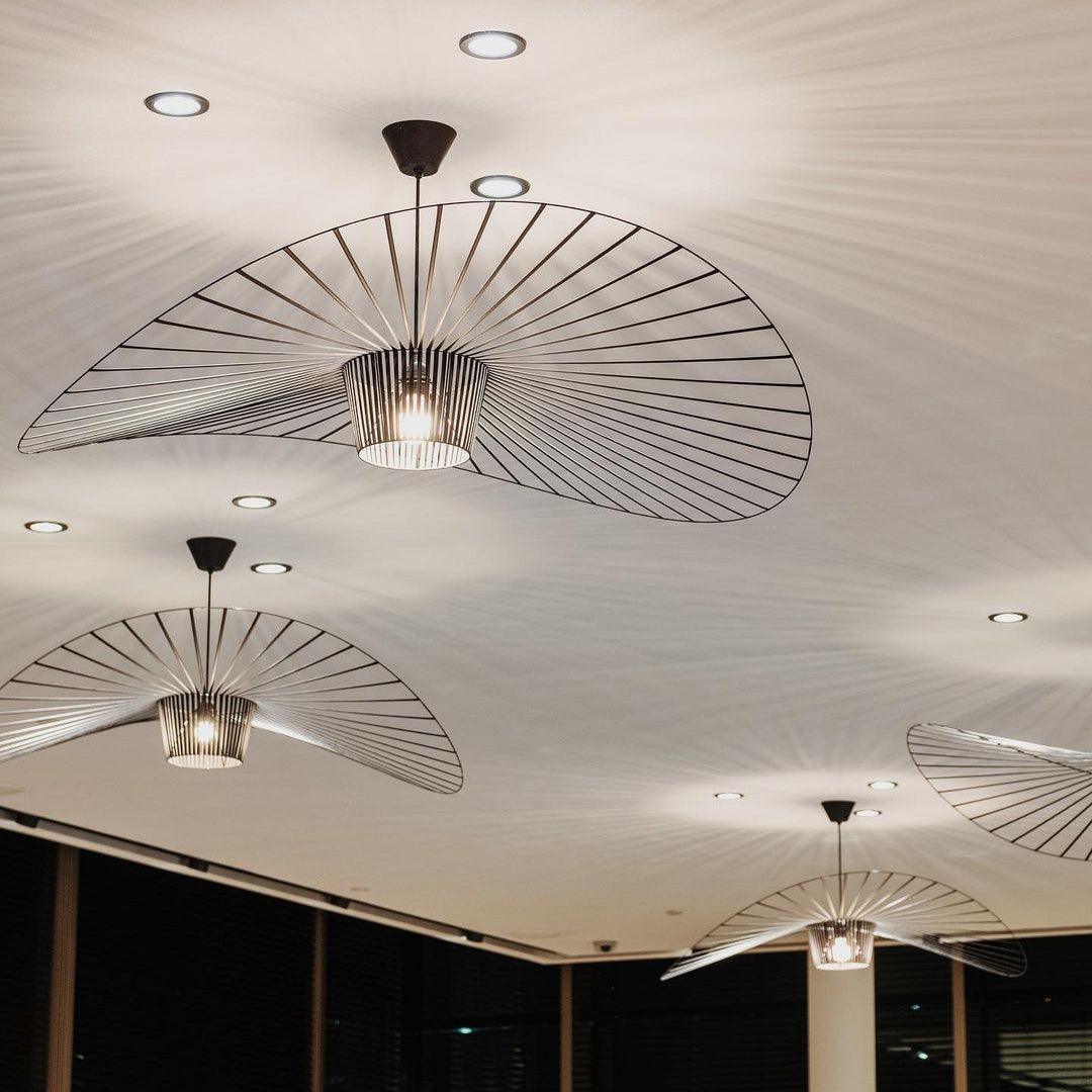 Oversized Woven Ceiling Fixture 47 in Black for Dining & Living Rooms Statement Lighting Above Tables Modern Handcrafted Fiber Shade | Thomler