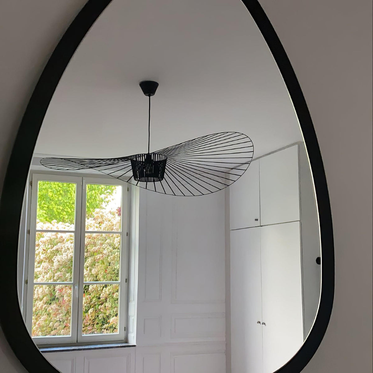 Oversized Woven Ceiling Fixture 47 in Black for Dining & Living Rooms Statement Lighting Above Tables Modern Handcrafted Fiber Shade | Thomler