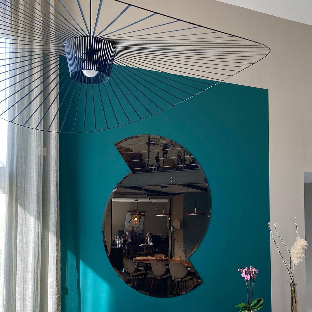 Oversized Woven Ceiling Fixture 47 in Black for Dining & Living Rooms Statement Lighting Above Tables Modern Handcrafted Fiber Shade | Thomler