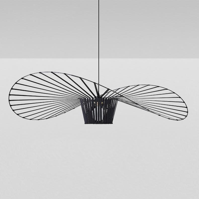 Oversized Woven Ceiling Fixture 47 in Black for Dining & Living Rooms Statement Lighting Above Tables Modern Handcrafted Fiber Shade | Thomler