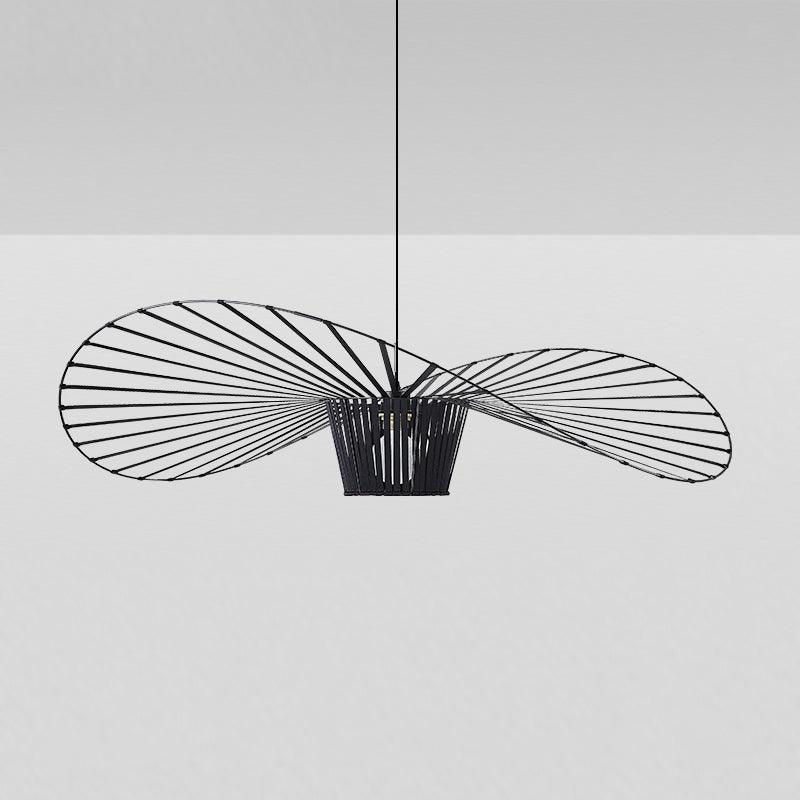 Oversized Woven Ceiling Fixture 47 in Black for Dining & Living Rooms Statement Lighting Above Tables Modern Handcrafted Fiber Shade | Thomler