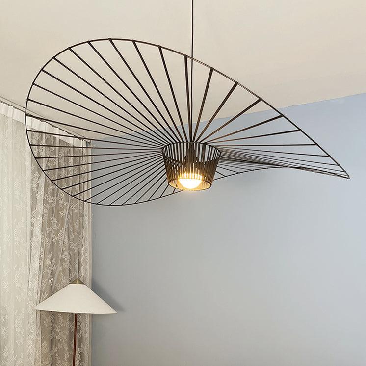 Oversized Woven Ceiling Fixture 47 in Black for Dining & Living Rooms Statement Lighting Above Tables Modern Handcrafted Fiber Shade | Thomler