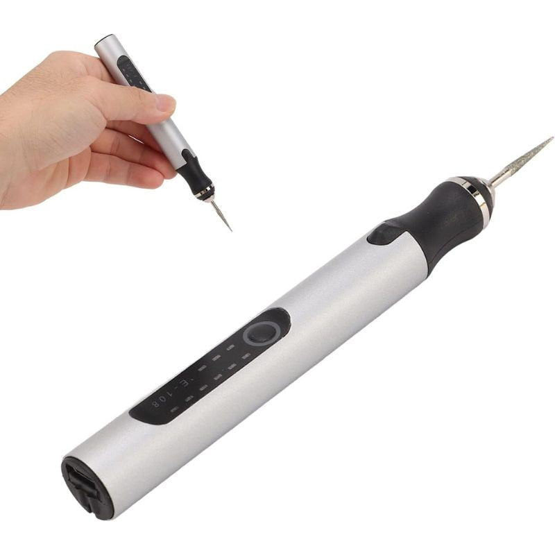 Portable Rotary Tool Kit with LCD Speed Display, Multi-Material Carving Device for Wood Metal Glass Leather, USB Chargeable Handheld Etching | Thomler