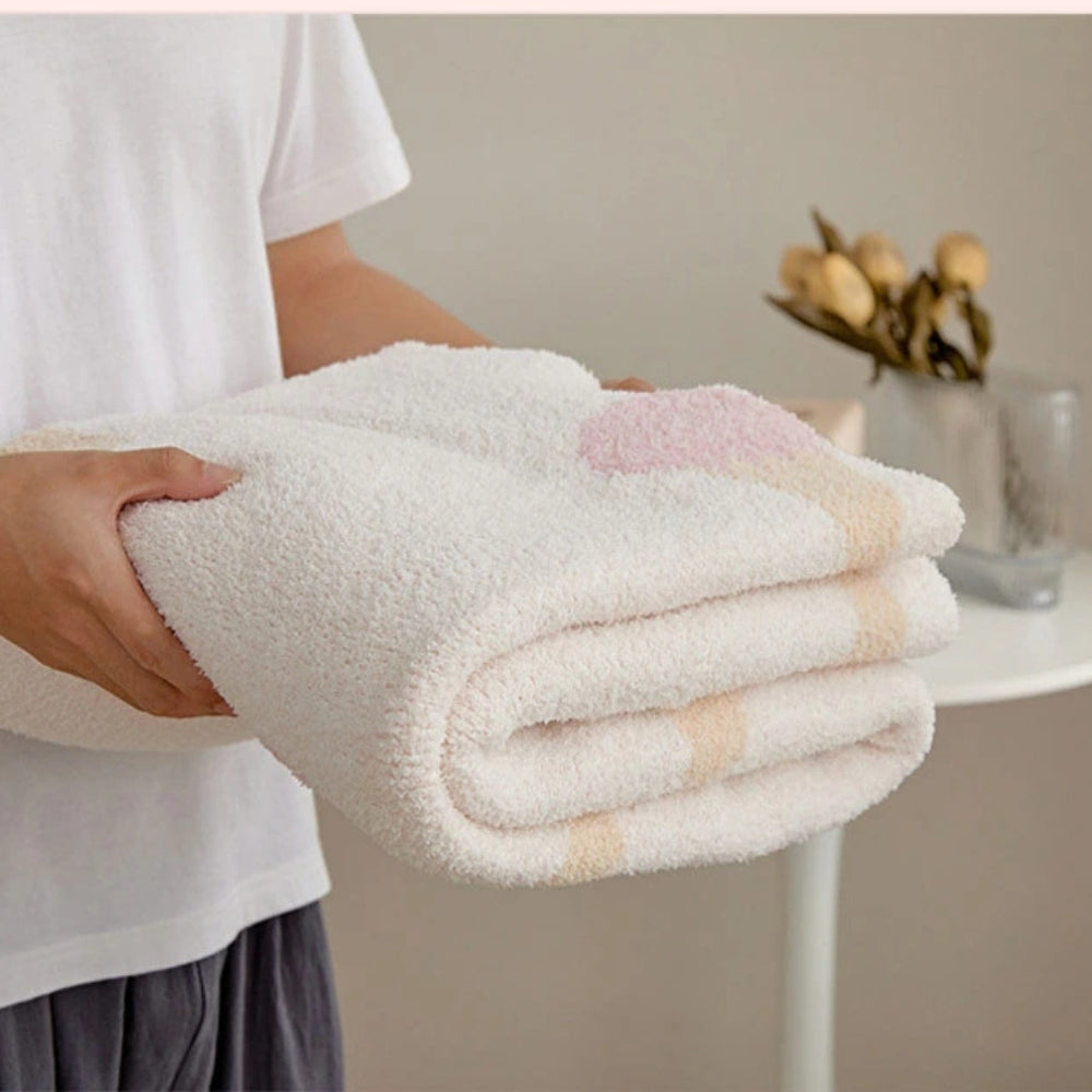 Plush Knitted Dessert-Print Throw Blanket – Cozy Microfiber Velvet for Couch, Bed & Travel – 47×59 in