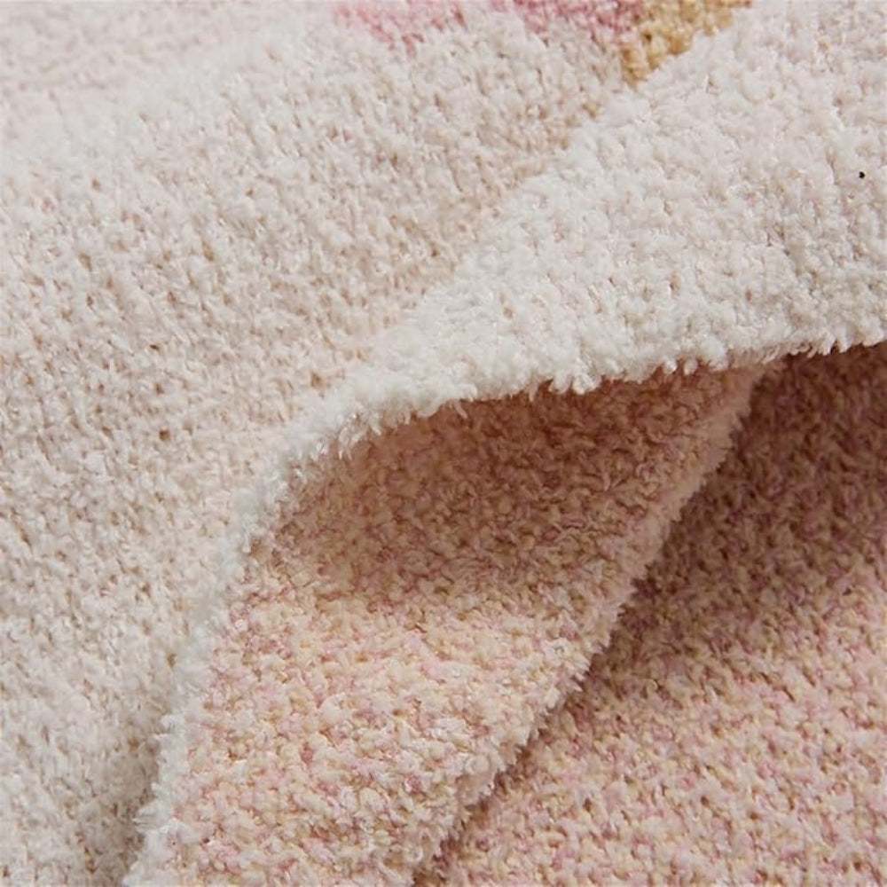 Plush Knitted Dessert-Print Throw Blanket – Cozy Microfiber Velvet for Couch, Bed & Travel – 47×59 in