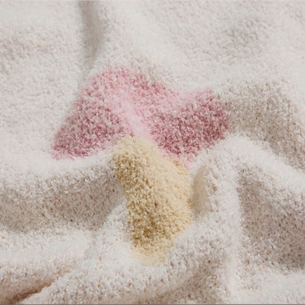 Plush Knitted Dessert-Print Throw Blanket – Cozy Microfiber Velvet for Couch, Bed & Travel – 47×59 in