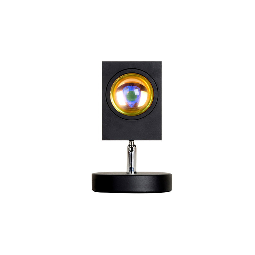 Ambient LED Light Projector Aluminum 4.7×7.8 in Black Red Glow Circle for Bedroom Living Room Home Office Desktop Nightstand | Thomler