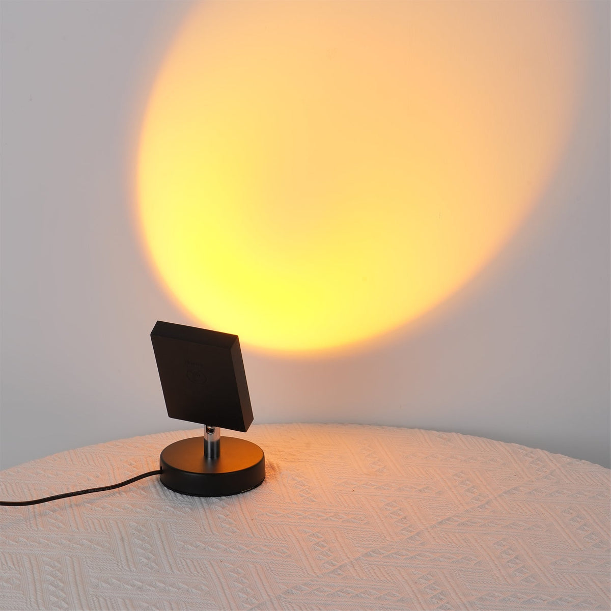 Ambient LED Light Projector Aluminum 4.7×7.8 in Black Red Glow Circle for Bedroom Living Room Home Office Desktop Nightstand | Thomler