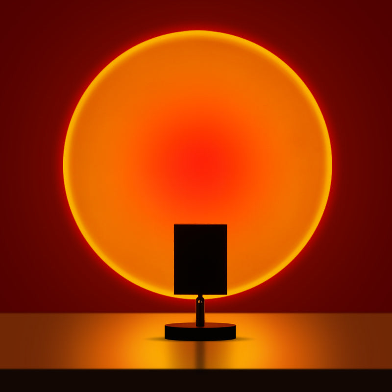 Ambient LED Light Projector Aluminum 4.7×7.8 in Black Red Glow Circle for Bedroom Living Room Home Office Desktop Nightstand | Thomler