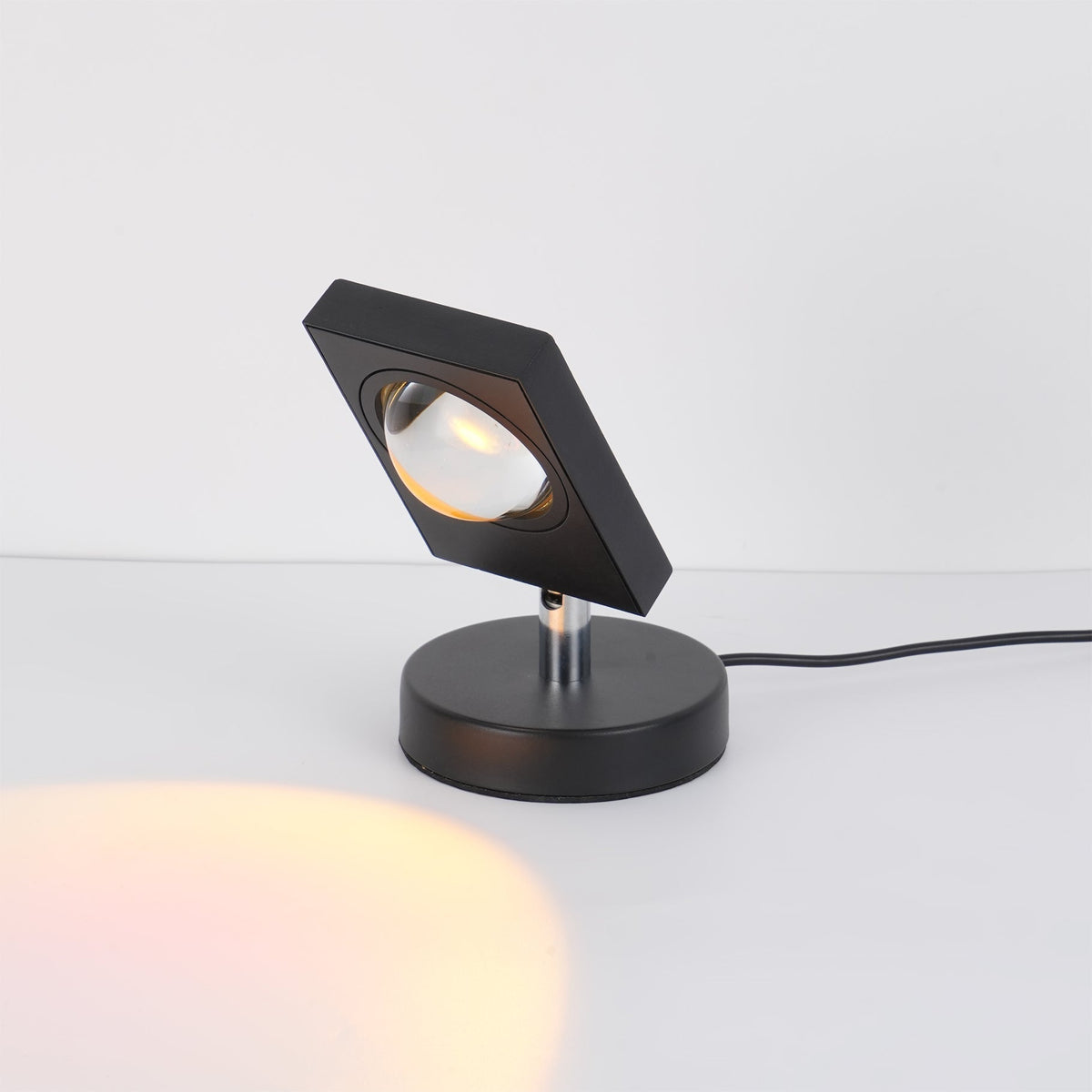 Ambient LED Light Projector Aluminum 4.7×7.8 in Black Red Glow Circle for Bedroom Living Room Home Office Desktop Nightstand | Thomler